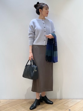 「アイテム（ボストンバッグ）」を使った、ひかりさん（レディース・162cm）の秋コーディネート