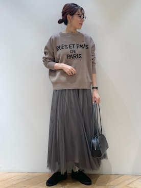 「アイテム（スニーカー）」を使った、ひかりさん（レディース・162cm）の秋コーディネート