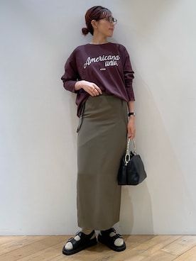 「LOWELL things（ロウェル　シングス）のアイテム（ショルダーバッグ）」を使った、ひかりさん（レディース・162cm）の夏コーディネート