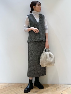 「LOWELL things（ロウェル　シングス）のアイテム（ショルダーバッグ）」を使った、ひかりさん（レディース・162cm）の秋コーディネート