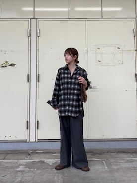 「アイテム（スリッポン）」を使った、ななさん（レディース・155cm）の秋コーディネート
