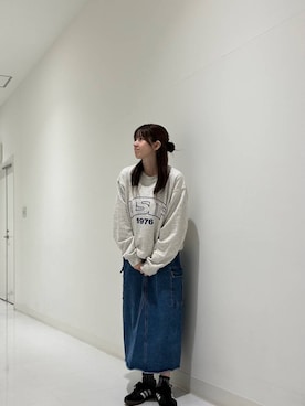「アイテム（スウェット）」を使った、ななさん（レディース・155cm）の夏コーディネート