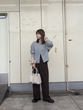 「URBAN RESEARCH DOORS（アーバンリサーチドアーズ）の『WEB/一部店舗限定カラー』コットンスウェットZIPカーディガン（カーディガン/ボレロ）」を使った、ななさん（レディース・155cm）の秋コーディネート