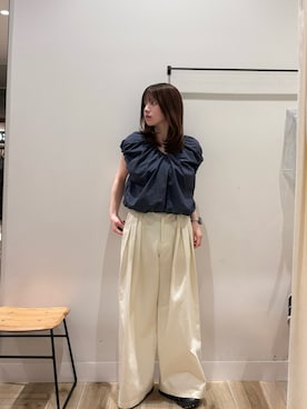 「KBF（ケイビーエフ）のアイテム（パンツ）」を使った、ななさん（レディース・155cm）の春コーディネート