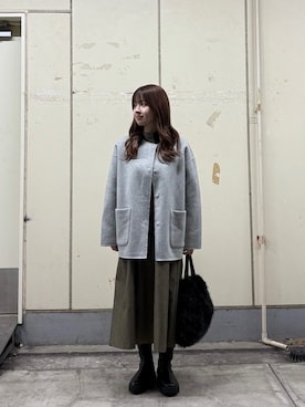 「アイテム（その他アウター、グレー系）」を使った、ななさん（レディース・155cm）の秋コーディネート