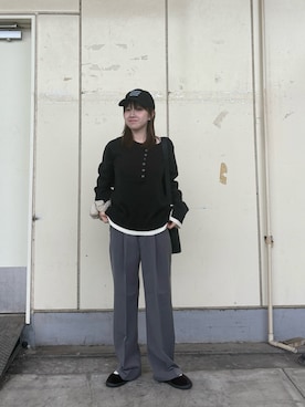 「SENSEOFPLACE」｜「アイテム（帽子）」を使った、ななさん（レディース・155cm）の秋コーディネート