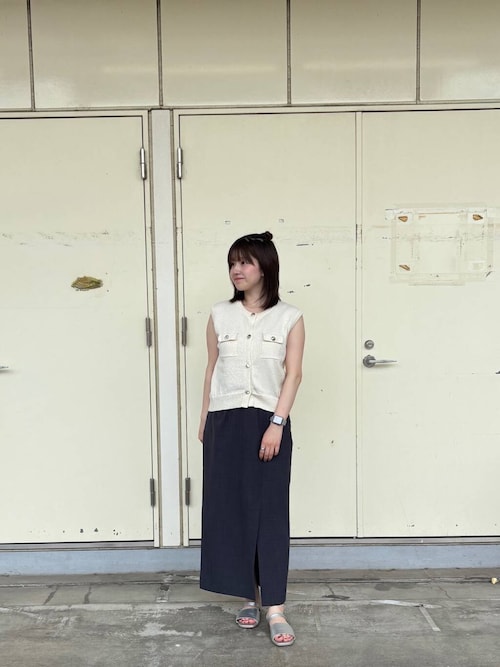 『UR TECH DRYLUXE』リネンライクスリットタイトスカート