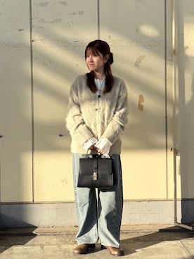 「アイテム（スリッポン）」を使った、ななさん（レディース・155cm）の冬コーディネート