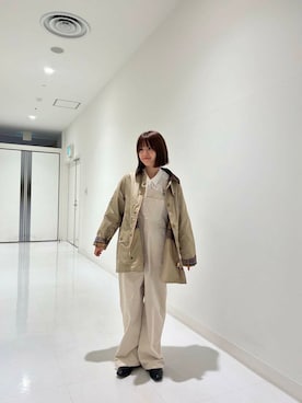 「Barbour（バブアー）の『別注』Barbour　BEDALE（その他アウター）」を使った、ななさん（レディース・155cm）の秋コーディネート