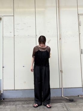 「サンダル×秋アイテム」｜ななさん（レディース・156cm）の夏コーディネート
