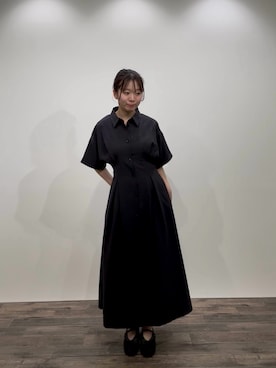 「SENSE OF PLACE by URBAN RESEARCH(センスオブプレイスバイアーバンリサーチ)の『UR TECH DRYLUXE』リネンライクワンピース(ワンピース、グレー系)」を使った、さきさん(レディース・158cm)の春コーディネート