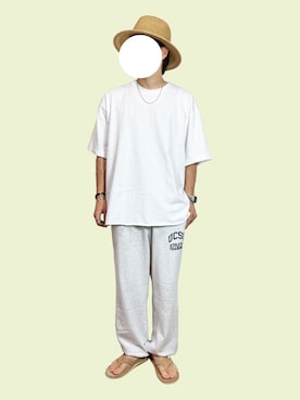 「アイテム（スウェットパンツ）」を使った、けんぽー/kenpoさん（メンズ・166cm）の夏コーディネート