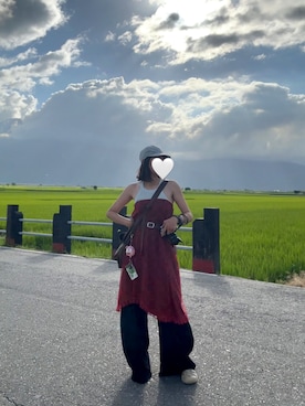 「アイテム（チューブトップ）」を使った、nicoさん（レディース・162cm）の秋コーディネート