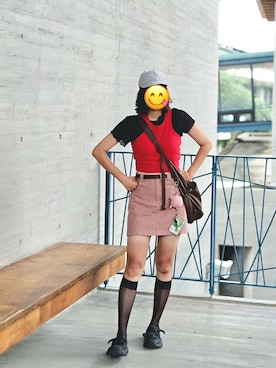 「アイテム（チューブトップ）」を使った、nicoさん（レディース・162cm）の夏コーディネート