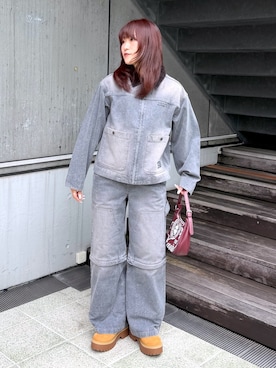 「アイテム（その他アウター）」を使った、浜口彩奈さん（レディース・158cm）の秋コーディネート