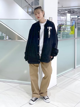 「SILAS（サイラス）のアイテム（ジャケット/アウター）」を使った、浜口彩奈さん（レディース・158cm）の秋コーディネート