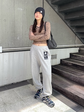 「X-girl（エックスガール）のアイテム」を使った、浜口彩奈さん（レディース・158cm）の秋コーディネート