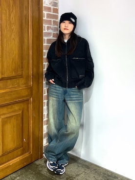 「X-girl（エックスガール）のアイテム」を使った、浜口彩奈さん（レディース・158cm）の秋コーディネート