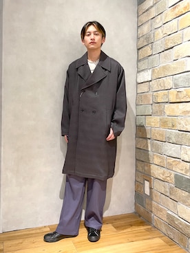 「RAGEBLUE（レイジブルー）のアイテム（トレンチコート）」を使った、ふじもんさん（メンズ・177cm）の秋コーディネート
