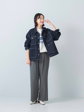 「URBAN RESEARCH Sonny Label（アーバンリサーチサニーレーベル）のアイテム（デニムジャケット）」を使った、nozawaさん（レディース・167cm）の冬コーディネート