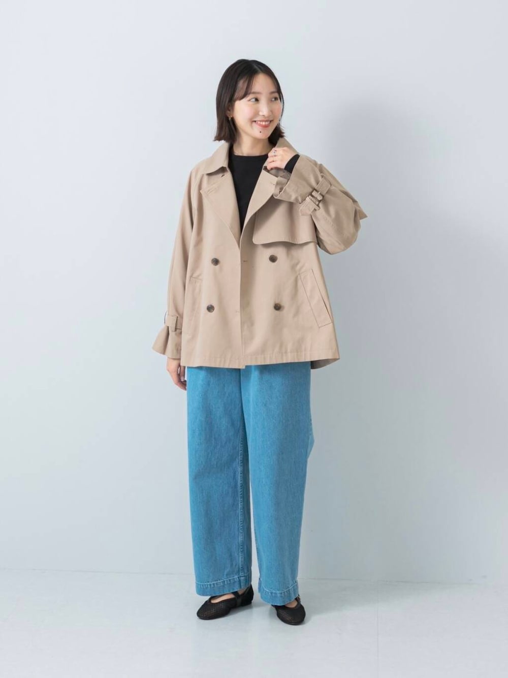 「URBAN RESEARCH Sonny Labelのパフスリーブフライス/ジャガードロングTシャツ（Tシャツ/カットソー、ブラック系）」を使った、nozawaさん（レディース・167cm）の冬コーディネートの1枚目の写真