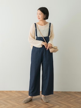 「サニーレーベル」｜「アイテム（オールインワン・サロペット）」を使った、nozawaさん（レディース・168cm）の夏コーディネート