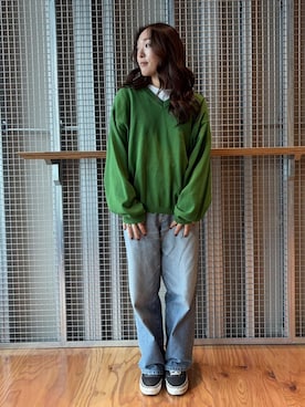 「ダメージニット」｜SAYAさん（レディース・158cm）の秋コーディネート