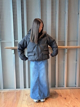 「ワントーンコーデ」｜「アイテム（ジャケット/アウター）」を使った、SAYAさん（レディース・158cm）の冬コーディネート