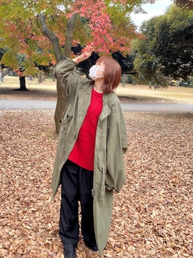 「WHIMSIC（ウィムジック）のアイテム（ジャケット/アウター）」を使った、なぐさん（レディース・162cm）の秋コーディネート