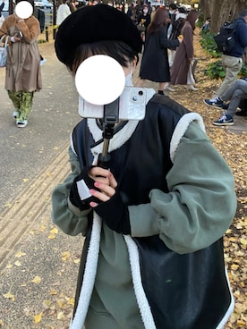 「イチョウ並木」｜「アイテム（その他アウター）」を使った、なぐさん（レディース・162cm）の冬コーディネート