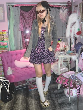 「LIZ LISA（リズリサ）のアイテム（ワンピース、ピンク系）」を使った、すずさん（レディース・159cm）の冬コーディネート