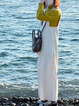 「アイテム（ジャンパースカート、ホワイト系）」を使った、☺︎さん（レディース・162cm）の春コーディネート