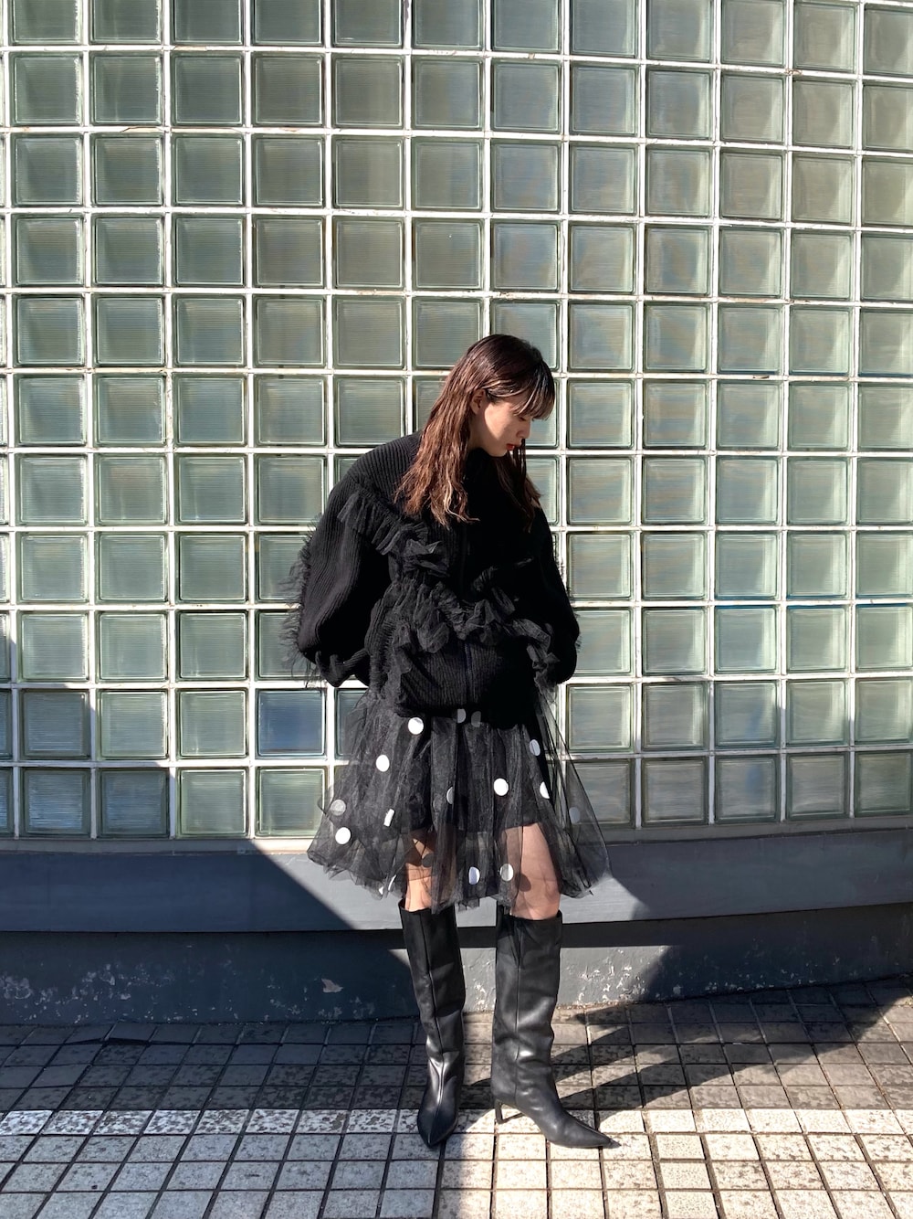 JNBY（ジェーエヌビーワイ）の「Mesh Straight Skirt（スカート