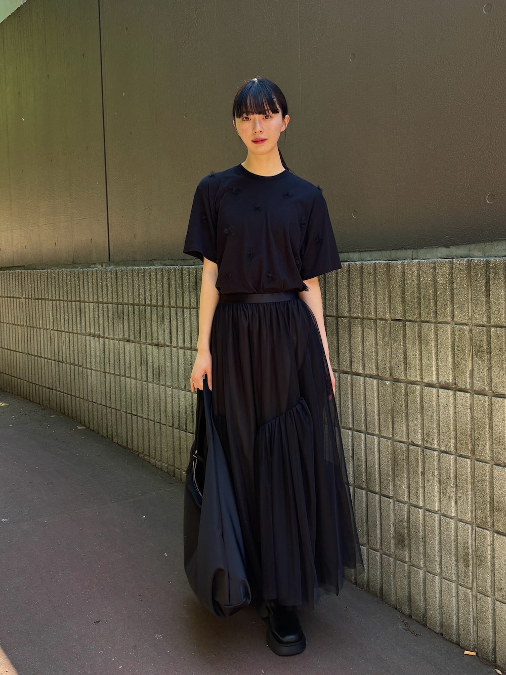 新品 JNBY Mesh Straight Skirt チュール スカート JNBY（ジェーエヌビーワイ）の「Mesh Straight Skirt（スカート