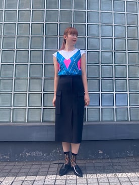 「みんなの白Tフェス」｜「アイテム（キャミソール）」を使った、micpr staffさん（レディース・172cm）の夏コーディネート