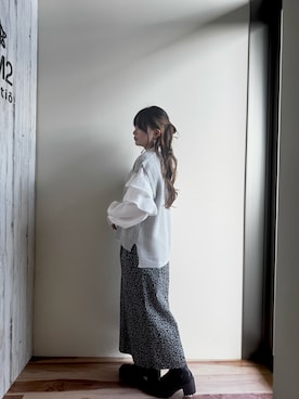 「Samansa Mos2 blue（サマンサモスモスブルー）のアイテム（ベスト）」を使った、はらみさん（レディース・157cm）の冬コーディネート