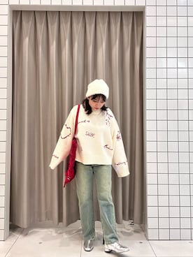 「SMELLY（スメリー）のアイテム（帽子）」を使った、amaneさん（レディース・146cm）の秋コーディネート