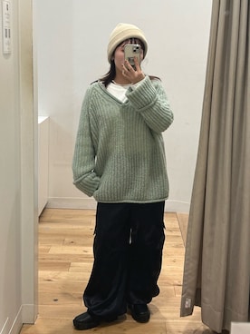 「SMELLY（スメリー）のアイテム（アクセサリー）」を使った、amaneさん（レディース・146cm）の冬コーディネート