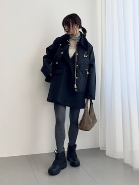 「アイテム（ミリタリージャケット）」を使った、kanaさん（レディース・163cm）の秋コーディネート