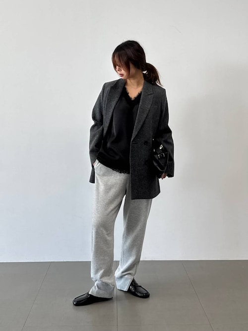 裾ZIPスウェットパンツ