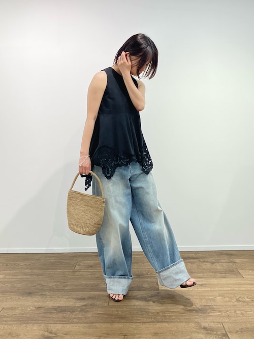 バビロン　カットワークノースリブラウス BABYLONE ブラウス シャツ カットワークノースリブラウス