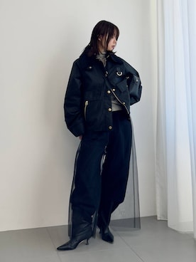 「アイテム（ミリタリージャケット）」を使った、kanaさん（レディース・163cm）の秋コーディネート