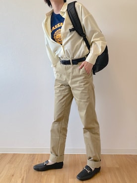 「春カラー」｜「アイテム（チノパンツ）」を使った、Hinakoさん（レディース・166cm）の春コーディネート