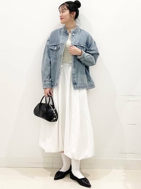 「SENSE OF PLACE by URBAN RESEARCH（センスオブプレイスバイアーバンリサーチ）のアイテム（デニムジャケット）」を使った、mai49さん（レディース・167cm）の冬コーディネート