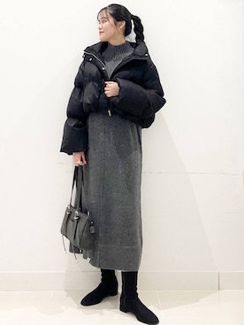 「SENSE OF PLACE by URBAN RESEARCH（センスオブプレイスバイアーバンリサーチ）のFLスクエアボストンバッグ（ボストンバッグ）」を使った、maiさん（レディース・167cm）の冬コーディネート