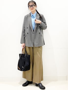 「イチ推しジャケットスタイル」｜「アイテム（トートバッグ）」を使った、maiさん（レディース・167cm）の秋コーディネート