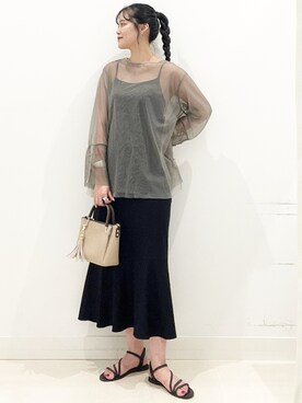 「SMELLY（スメリー）のアイテム（ピアス（両耳用））」を使った、maiさん（レディース・167cm）の夏コーディネート