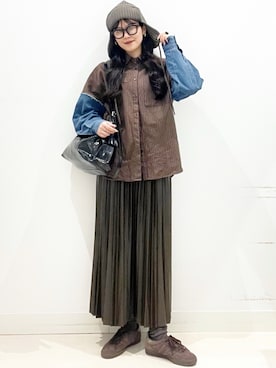 「アイテム（帽子）」を使った、maiさん（レディース・167cm）の秋コーディネート