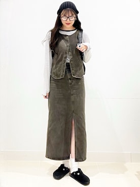 「アイテム（帽子）」を使った、maiさん（レディース・167cm）の秋コーディネート