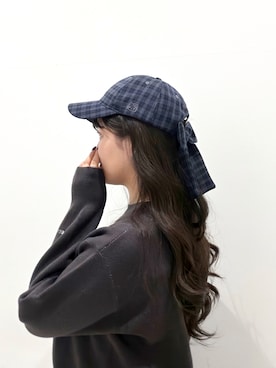 「SENSE OF PLACE by URBAN RESEARCH（センスオブプレイスバイアーバンリサーチ）の別注「ハローキティ」ナカヨシリボンキャップ（キャップ、その他）」を使った、maiさん（レディース・167cm）の秋コーディネート